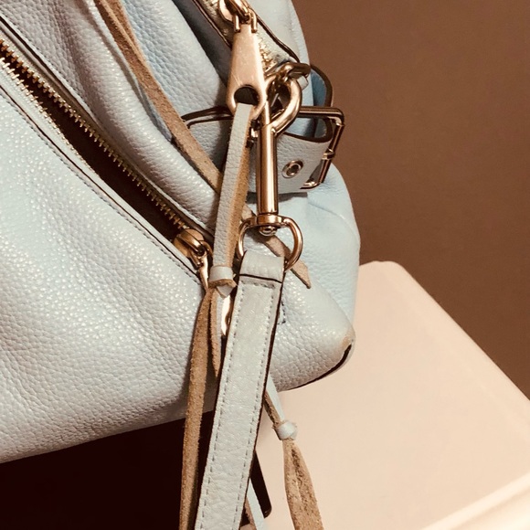 Rebecca Minkoff Large Moto Satchel Tote.  Powder Blue - Picture 9 of 11